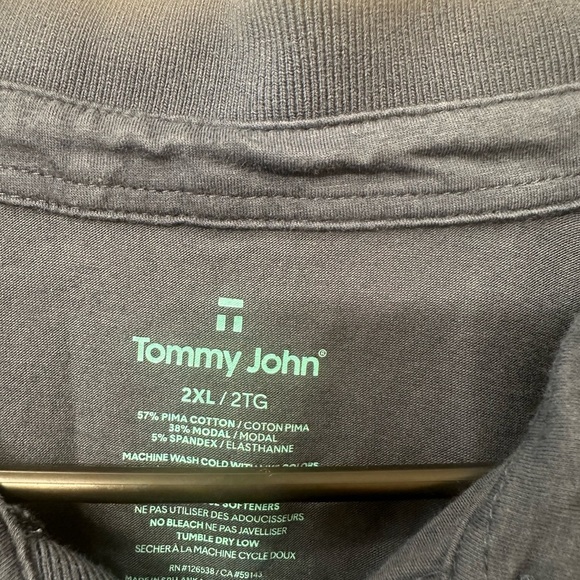 Tommy John Short Sleeve Polo Shirt Mens Blue Size XL - Picture 5 of 5